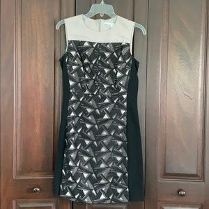 Diane von Furstenberg black geometric dress sz 2